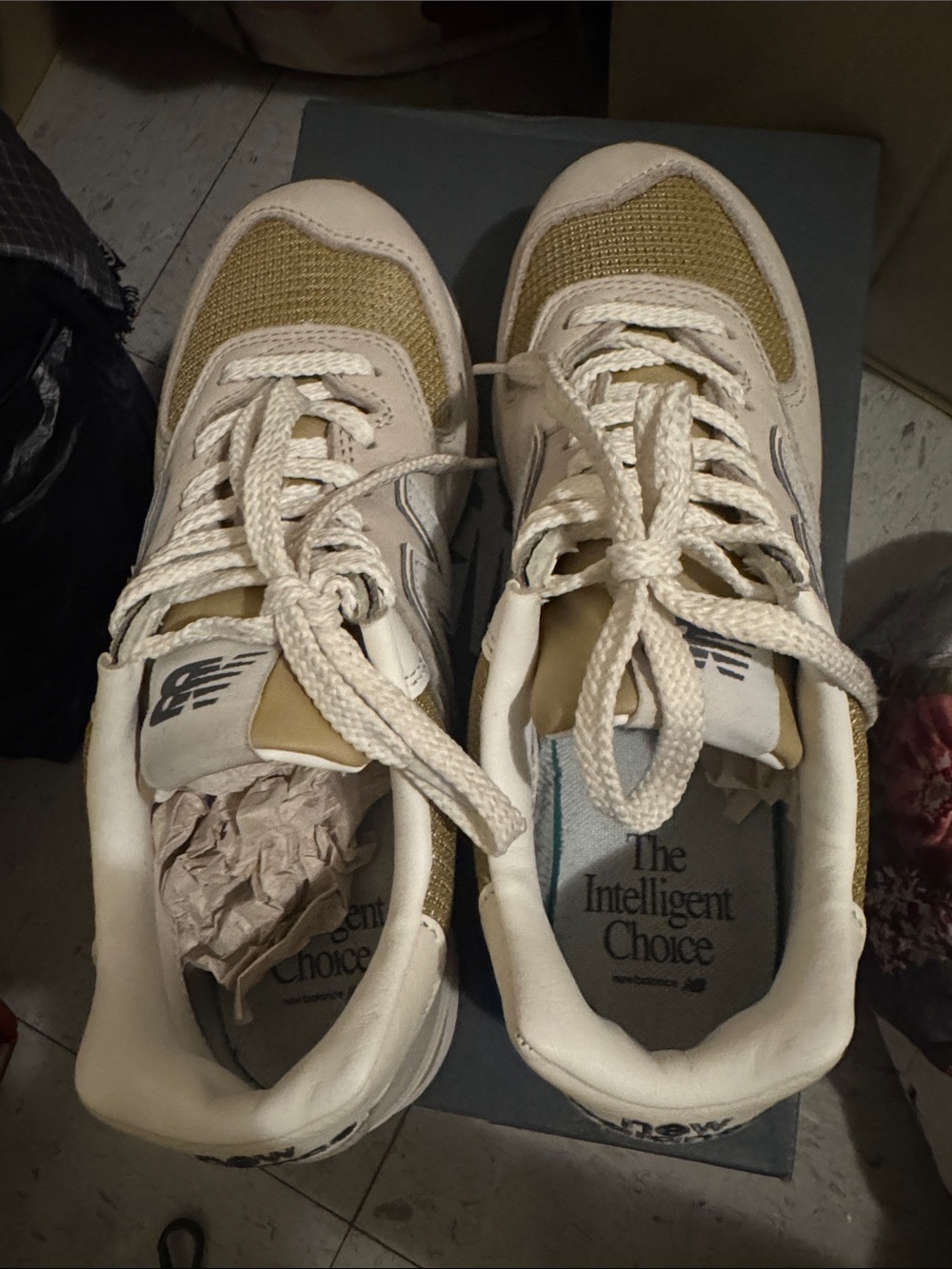 New Balance Women's Cream & Gold Accent Sneakers - Picture 4 of 4